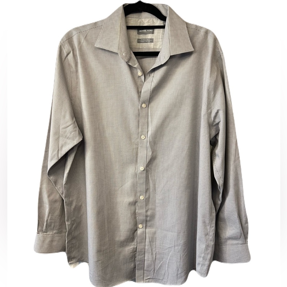 Michael Kors Air Soft Light Gray Dress Shirt Regular Fit Large 16 1/2